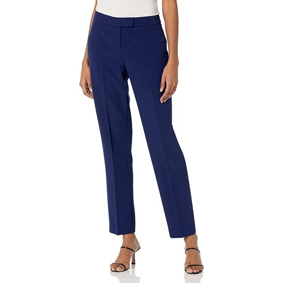 NWOT Anne Klein Women's Slim Leg Pant Trousers Blue size 4 - Picture 1 of 12